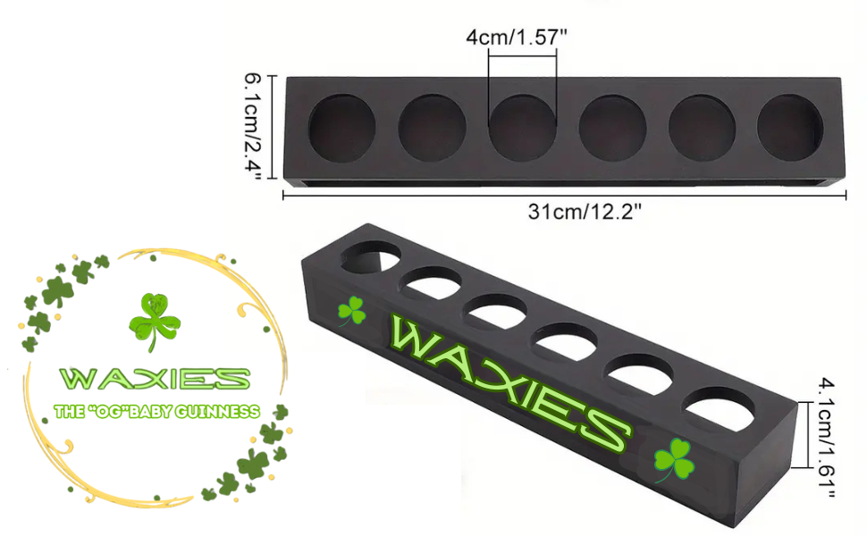 Wooden Waxies Tray with 6 shot glasses - Ideal for Parties & Entertainment