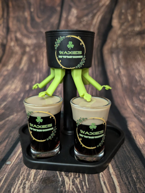 6 shot baby Guinness dispenser with 6 shot glasses