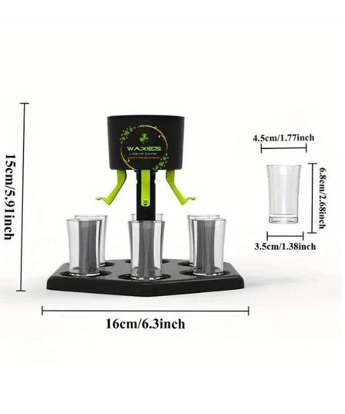 6 shot baby Guinness dispenser with 6 shot glasses